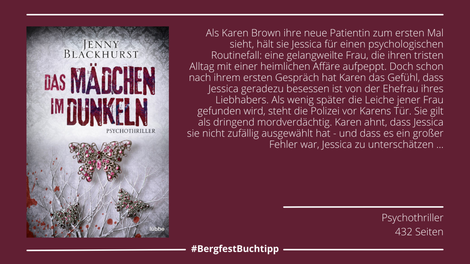 Woche 16: "Das Mädchen im Dunkeln" von Jenny Blackhurst