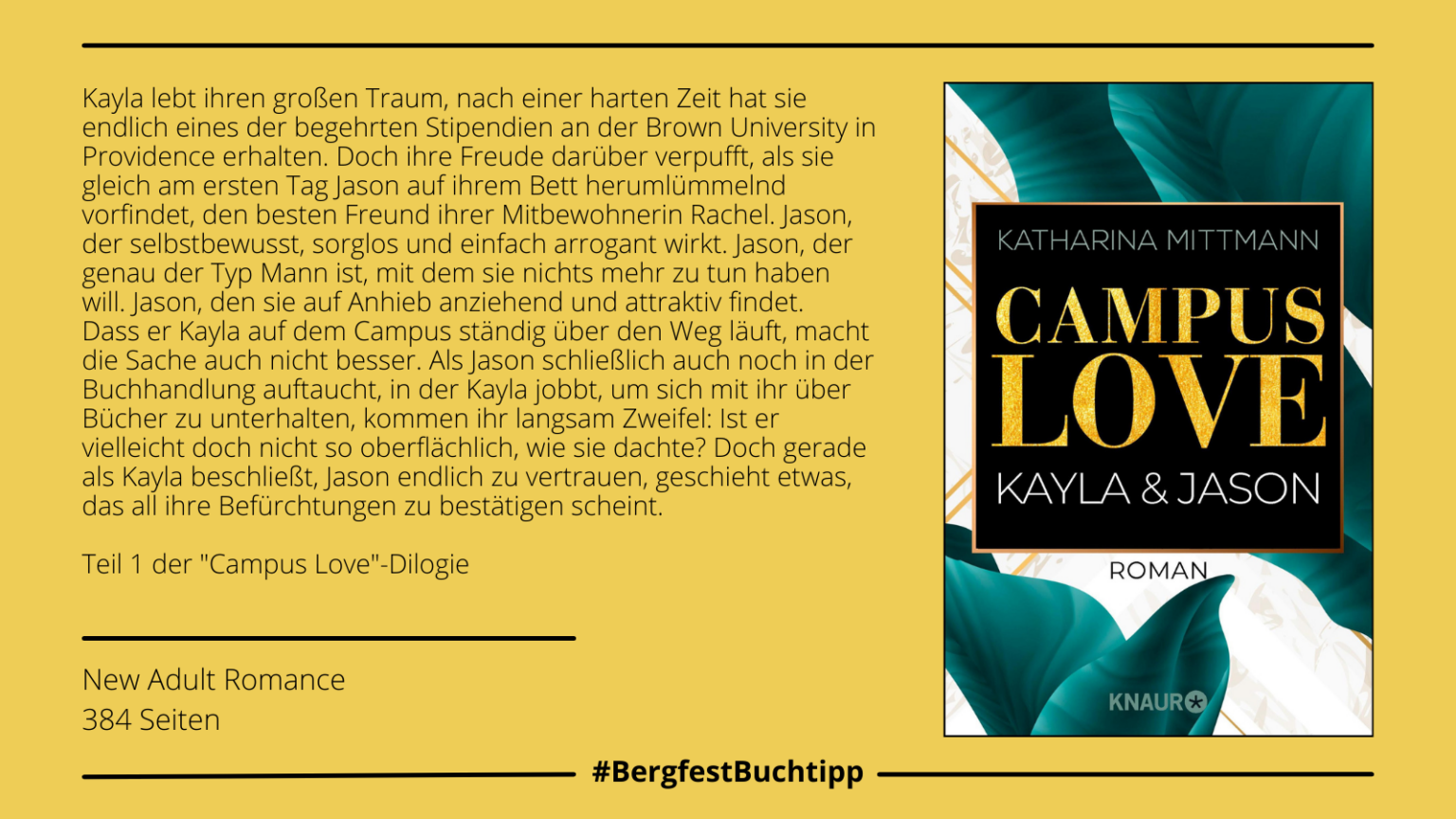 Woche 27: "Campus Love: Kayla & Jason" von Katharina Mittmann